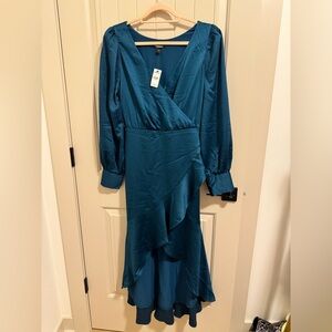 Express Teal Long Sleeve Dress